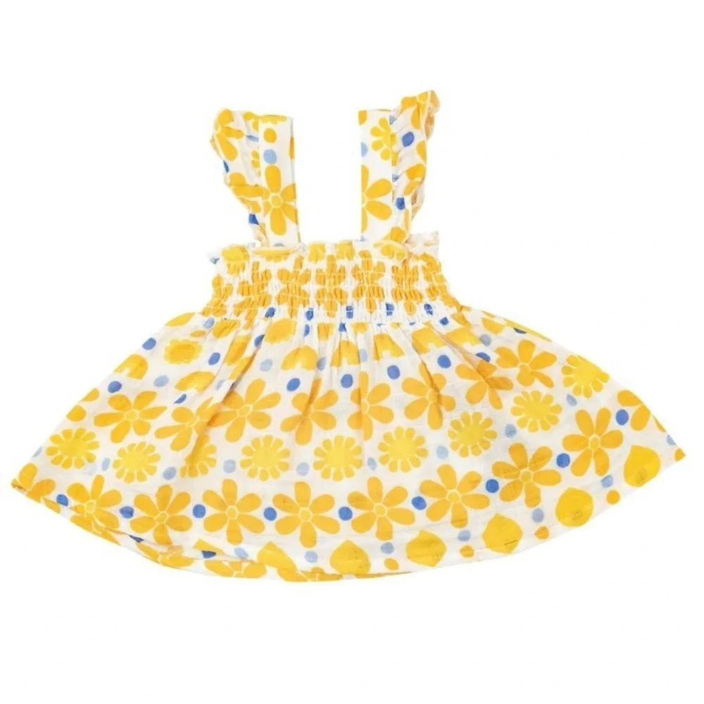 Sunny Lemon Geo Smoked Sundress and Diaper Cover
